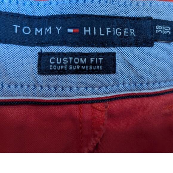 Tommy Hilfiger Custom Fit Mens Polka Dot Chino Pants Coral Pink Size 38 - Picture 3 of 9